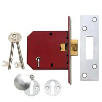 Union 2401 5 Lever Clawbolt Sliding Door Lock 78mm Satin Chrome