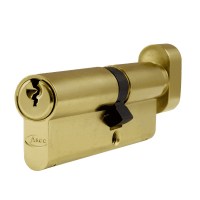 Asec 6 Pin Euro Key and Turn Cylinder Master Keyed  90mm 558/35 Brass
