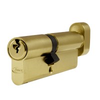 Asec 6 Pin Euro Key and Turn Cylinder Master Keyed 90mm 40/50 Brass