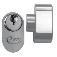 Asec 5 Pin Key and Turn Oval Cylinder 60mm 30/30 Nickel Plated