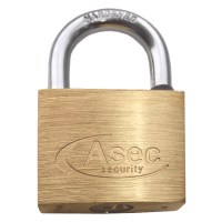 Asec Standard Shackle 5 Pin Brass Padlock Keyed Alike 40mm Cut E