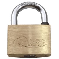 Asec Standard Shackle 5 Pin Brass Padlock Keyed Alike 50mm Cut G
