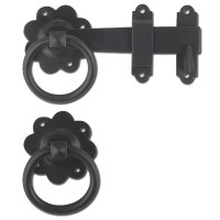 Asec Gate Latch with ring turn in Black