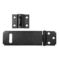 Asec Pressed Steel Safety Hasp and Staple 115mm in Black