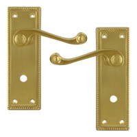 Asec Georgian Door Furniture Handle Bathroom Brass