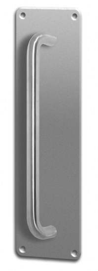 Asec Screw Fix Pull Door Handle on Plate Stainless Steel 75 x 300mm