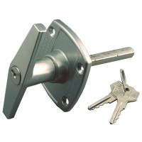 Birtley Front Fix Garage Lock Door T Handle Silver