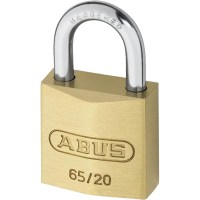 ABUS 65/20 Brass Body Open Shackle 4 Pin Padlock 20mm Twin Pack