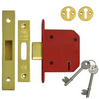 Union 2105 StrongBolt 5 Lever Deadlock 81mm Polsihed Brass