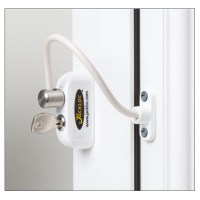 Jackloc Safety Cable Window Restrictor with Key Child Safety White