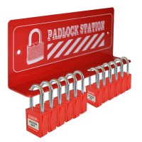 Asec Lockout Tagout Storage Station - Red
