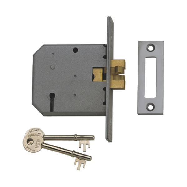 Union 2477 3 Lever clawbolt lock 76mm Brass