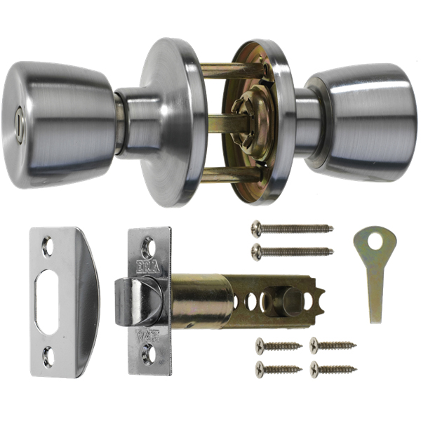 ERA 168-52 Privacy Locking Knob set including latch Satin Chrome
