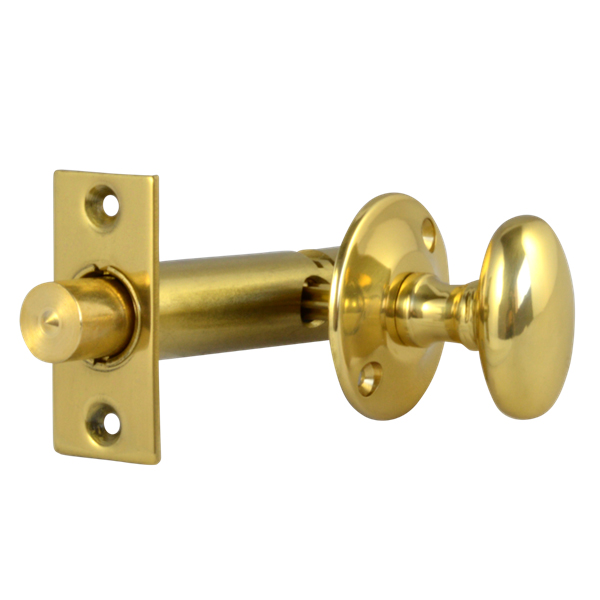Allart 525 Mortice Door Bolt and Turn Knob 57mm Polished Brass