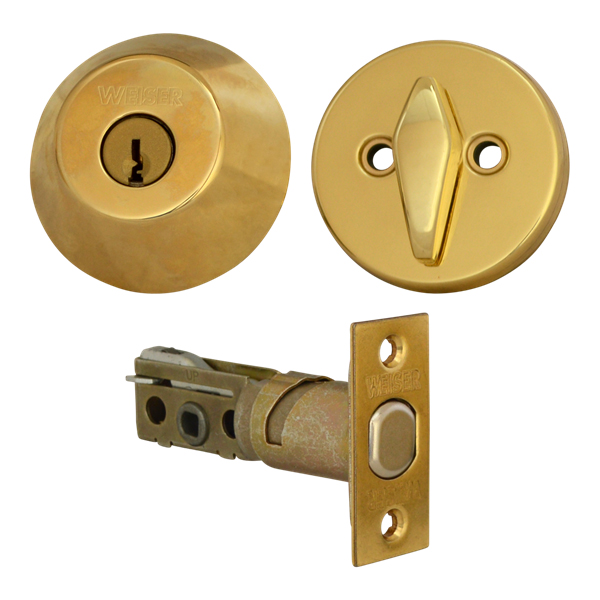 WEISER ND9470X Key and Turn Deadbolt Brass or Satin Chrome www