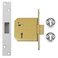 Union-Chubb 3G115 5 Lever Dead lock 80mm Satin chrome