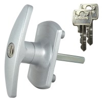 Lowe and Fletcher 1616 Locking Garage Door Handle Square 55mm Silver