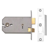 Union 2026 Horizontal Bathroom Mortice Lock 152mm Satin chrome