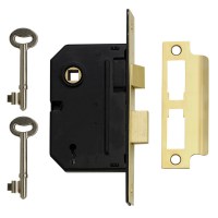 Yale M320 3 Lever Sashlock 64mm Polished brass