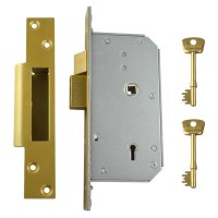 Union-Chubb 3K70 5 Detainer Sash lock 73mm Polished brass Left hand