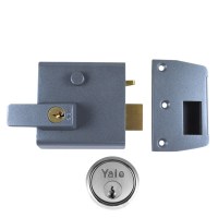 Yale No.1 Nightlatch 92mm Dark Grey Case Satin Chrome Cylinder