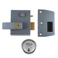 Yale No.2 Nightlatch 64mm Dark Grey Case Satin Chrome Cylinder