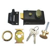 Yale 99Z Cylinder Nightlatch 92mm Black Case Brass Cylinder