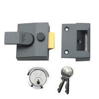 Yale 84 Cylinder Nightlatch 62mm Dark Grey Case Satin chrome Cylinder