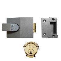 Yale 81 Cylinder Rollerbolt Dark Grey Case Brass Cylinder