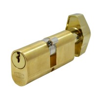 Union 2X13 Oval Key and Turn Cylinder - 65mm - Brass