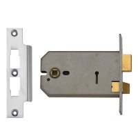 Union 2077 3 Lever Horizontal Mortice Lock 152mm Satin chrome
