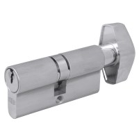 Union 2x19 5 Pin Euro Key and Turn Cylinder 65mm Satin Chrome