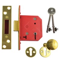 Union 2101 5 Lever Dead lock 64mm Polished Brass