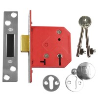 Union 2101 5 Lever Dead Lock 76mm Satin Chrome