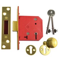 Union 2101 5 Lever Dead Lock 76mm Polished Brass