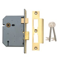 Union 2277 3 Lever Sashlock 76mm Polished Brass