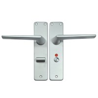 Union 644-67-2 Teal Door Furniture Lever Aluminium Bathroom Left Hand Silve