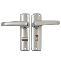 Union 680-66-2 Martin Door Furniture Lever Handle Bathroom Left Hand Silver