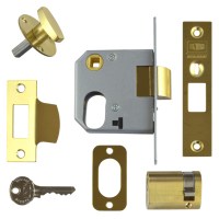 Union 2332 Oval Cylinder Nightlatch 64mm Polished Brass with Cylinder