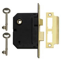 Yale M320 3 Lever Sashlock 76mm Polished brass