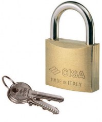 CISA 22010-30 4 Pin Brass Padlock 30mm Keyed Alike Cut GA0200