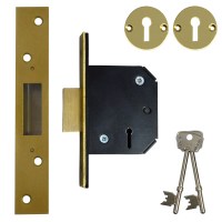 Willenhall M1 5 Lever Dead lock 64mm Polished Brass Keyed Alike