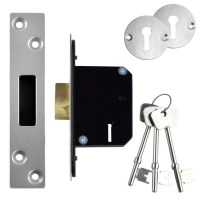 Willenhall M8 5 Lever Dead Lock 50mm Satin Chrome