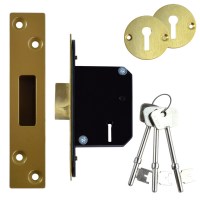 Willenhall M8 5 Lever Dead lock 50mm Polished Brass Keyed Alike