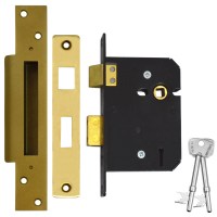 Willenhall M5 5 Lever Sashlock 75mm Polished Brass