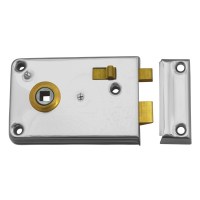 Legge 2136 Rim Deadlock and Latch Double Handed Silver