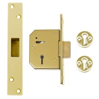 Union-Chubb 3G115 5 Lever Dead lock 67mm Polished Brass Keyed Alike
