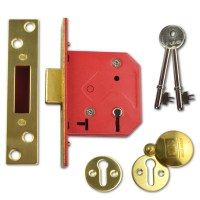 Union 2101 5 Lever Dead lock 64mm Polished Brass Keyed Alike