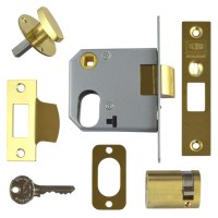 Union 2332 Oval Cylinder Nightlatch 76mm Polished Brass with Cylinder