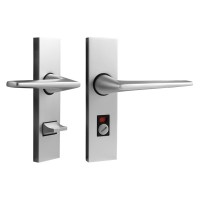 Union 643-66-2 Raven Door Furniture Lever Aluminium Bathroom Left Hand Silv